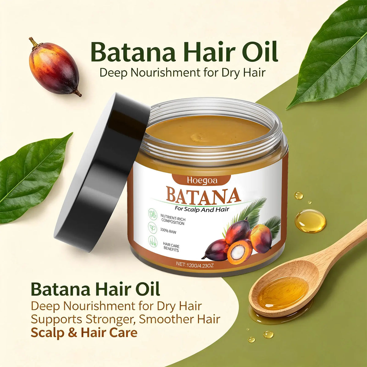Batana Oil Hair Repair Mask for Dry Damaged Hair and Scalp Nourishment