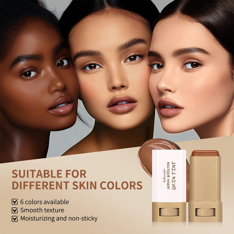 Serum Boosted Skin Tint Foundation Stick with Puff for Natural Makeup - 9