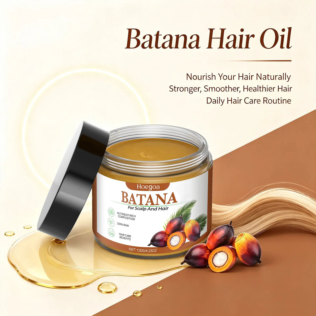 Batana Oil Hair Repair Mask for Dry Damaged Hair and Scalp Nourishment