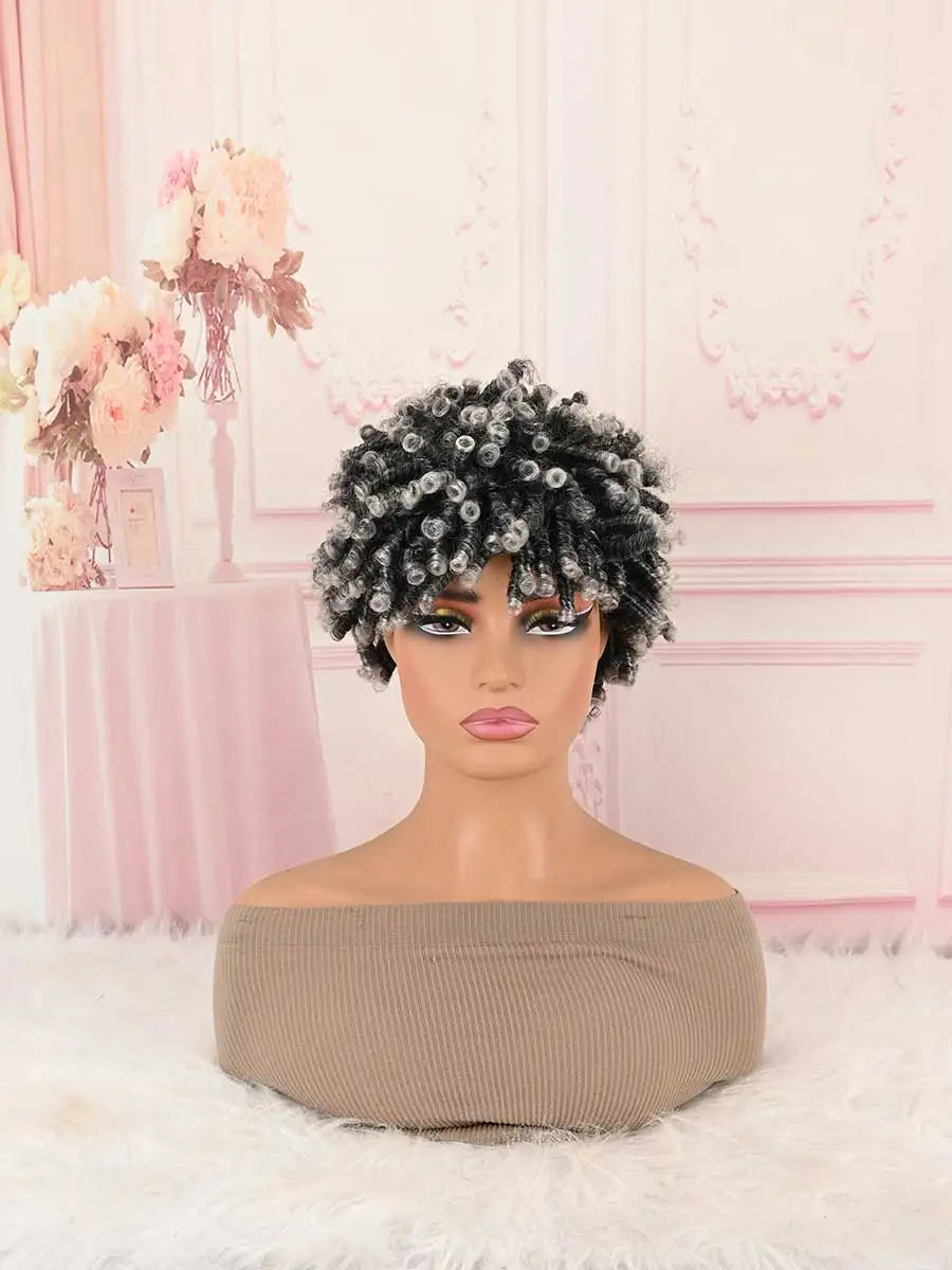 Short Afro Faux Locs Dreadlock Wig for Daily Wear