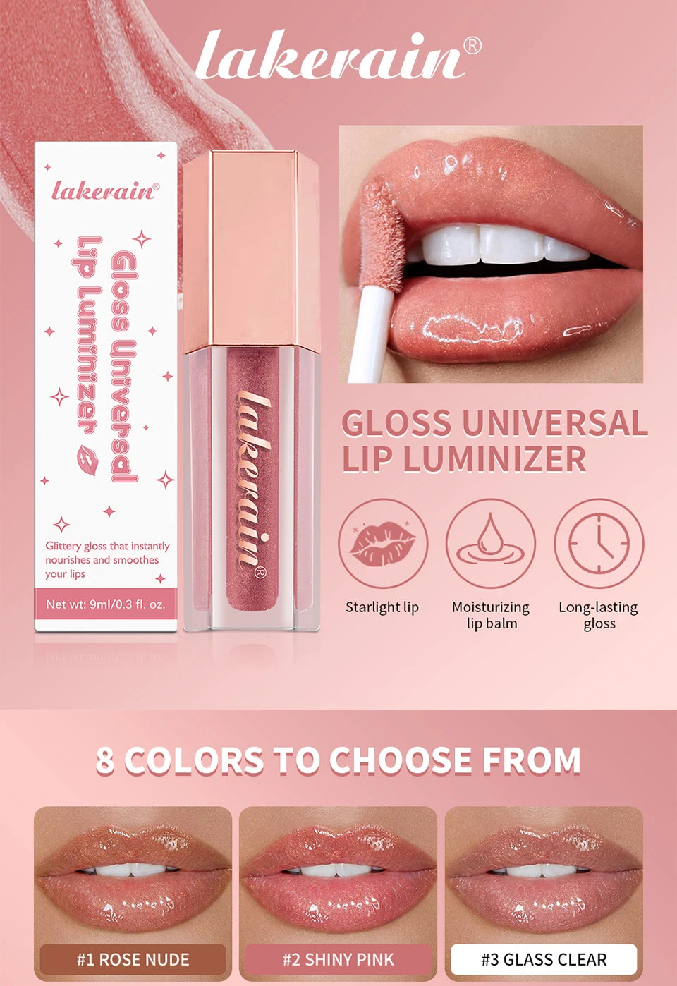 Hydrating Liquid Lip Gloss with Shimmer for Plump and Moisturized Lips - 7