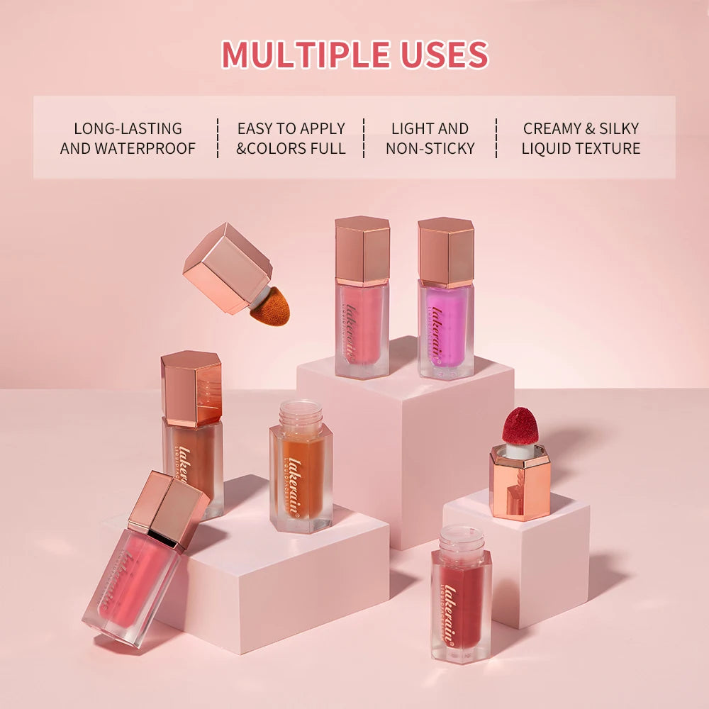 Waterproof Liquid Blush with Built-in Applicator for Natural Matte Finish - 4