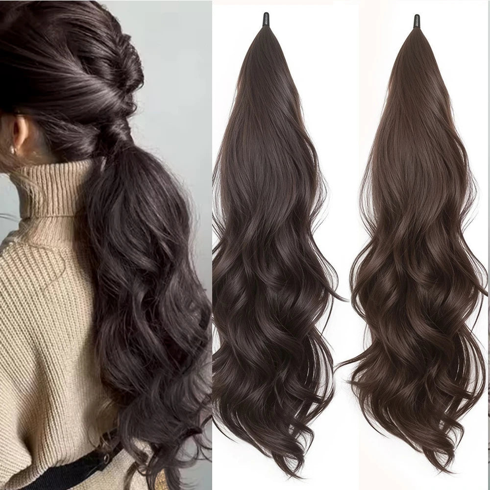 24 Inch Long Curly Ponytail Hair Extension for Daily Volume and Styling - 1