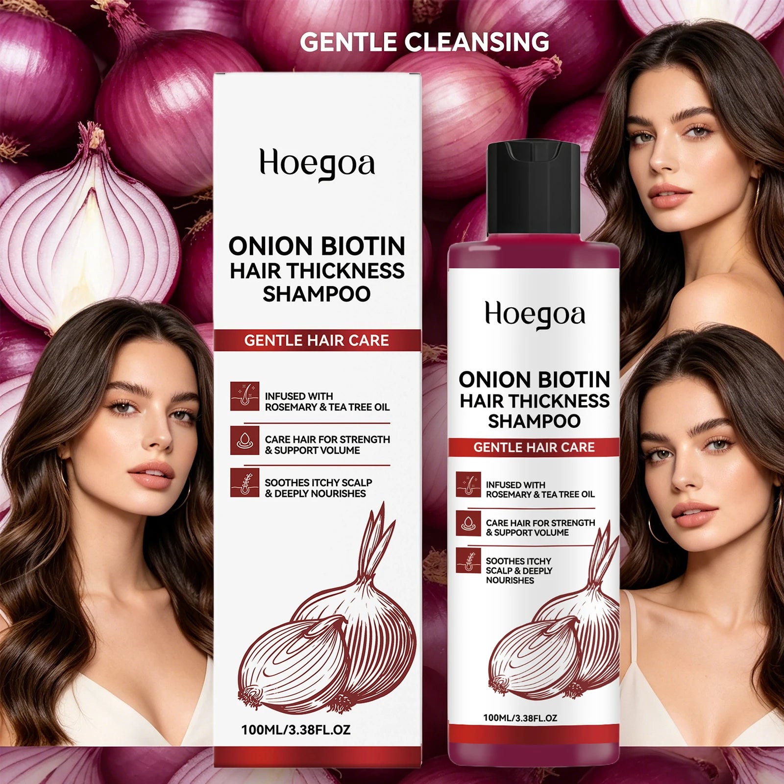Onion Biotin Shampoo for Thicker Voluminous Hair and Scalp Nourishment - 12