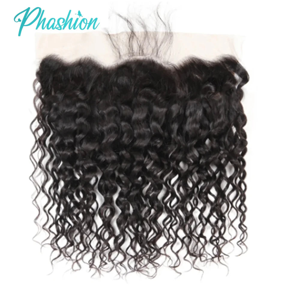 Water Wave Brazilian Human Hair Lace Frontal and Closure - 1