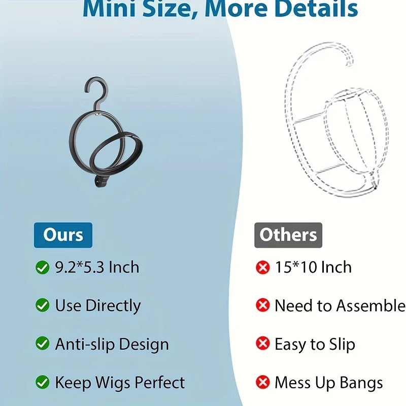 Foldable Hanging Wig Stand for Travel and Storage