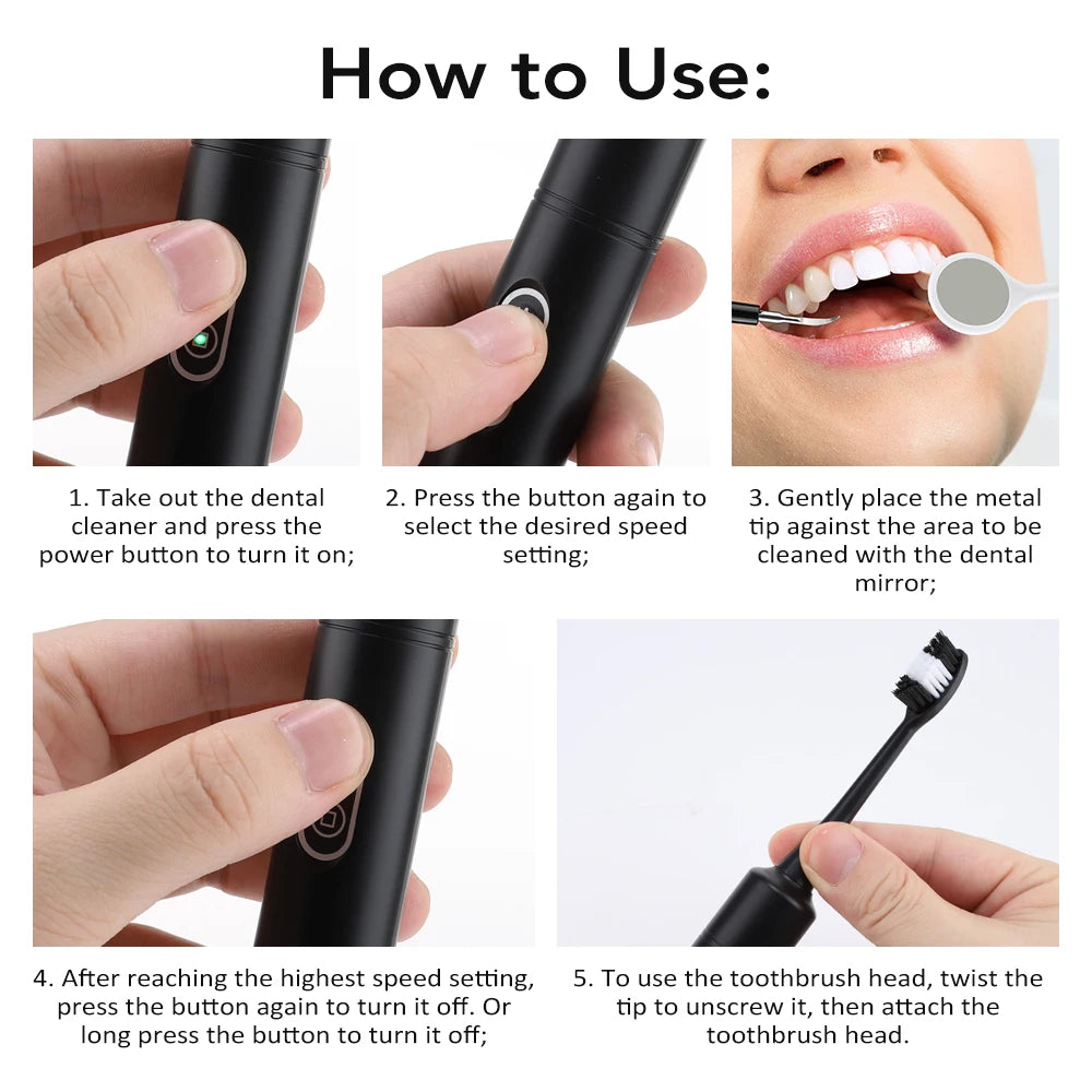 Electric Sonic Teeth Cleaner for Plaque and Tartar Stain Removal