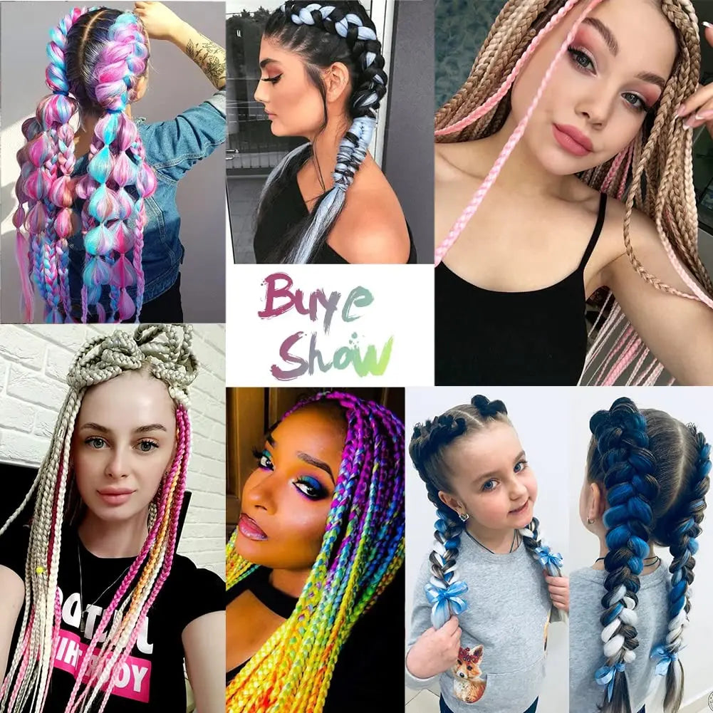 24-Inch Synthetic Jumbo Braiding Hair Extensions for Twist Crochet Braids - 6