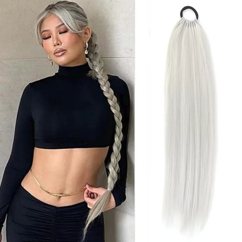 24-Inch Straight Synthetic Ponytail Extension - 7