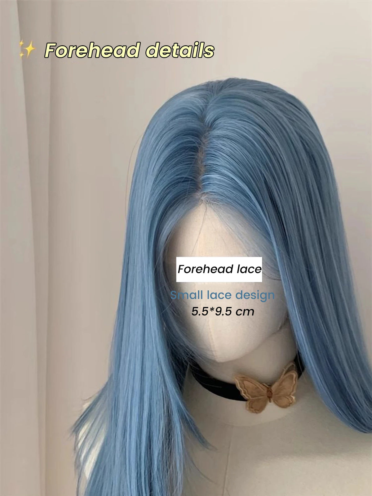 Long Straight Blue Synthetic Cosplay Wig for Halloween and Costume Parties