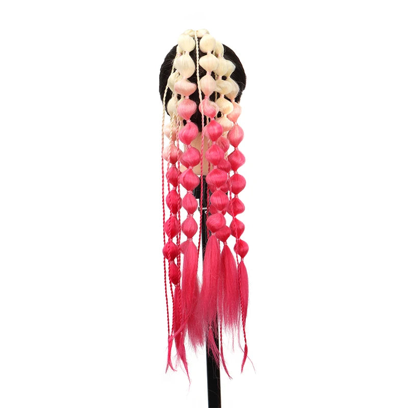 Colorful Bubble Braid Ponytail Extension for Women