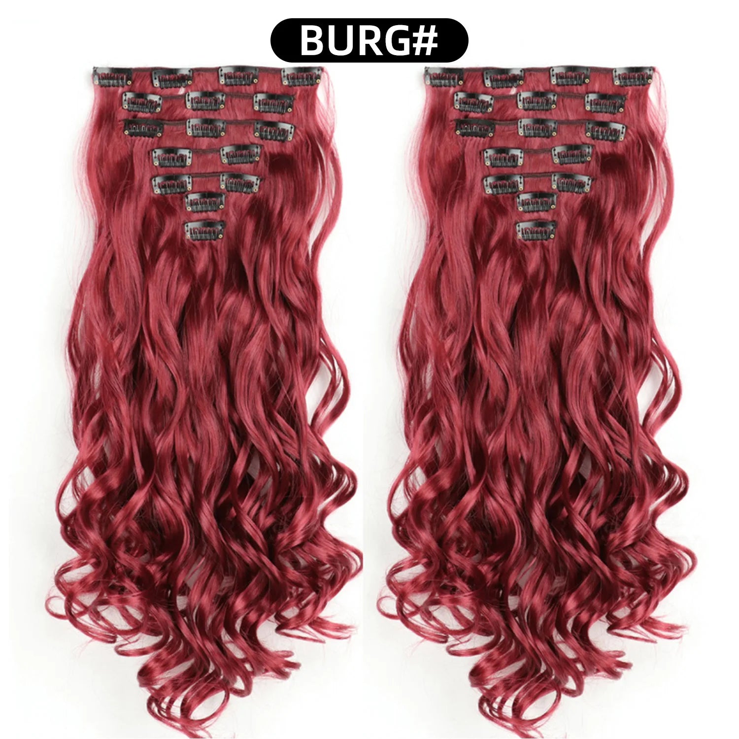 22 Inch Deep Wave Clip-In Hair Extensions Full Head Set - 26