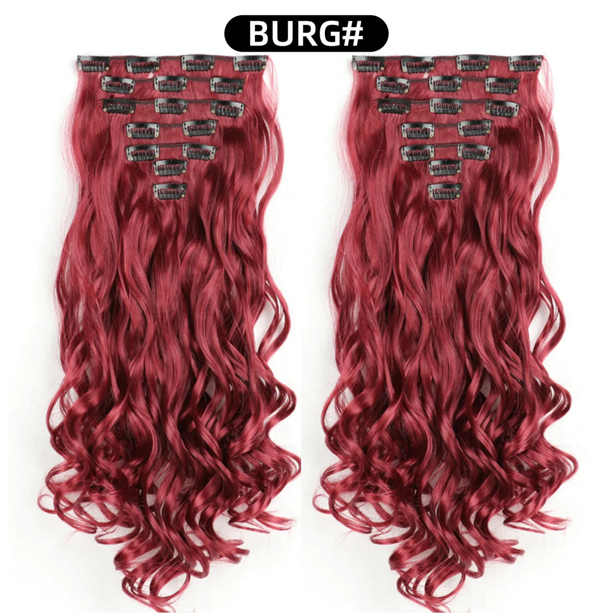 22 Inch Deep Wave Clip-In Hair Extensions Full Head Set