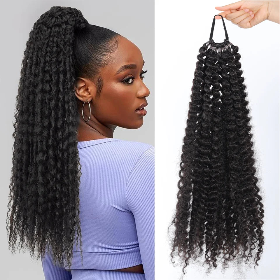 20-Inch Fluffy Synthetic Ponytail Hair Extension for Instant Volume - 1