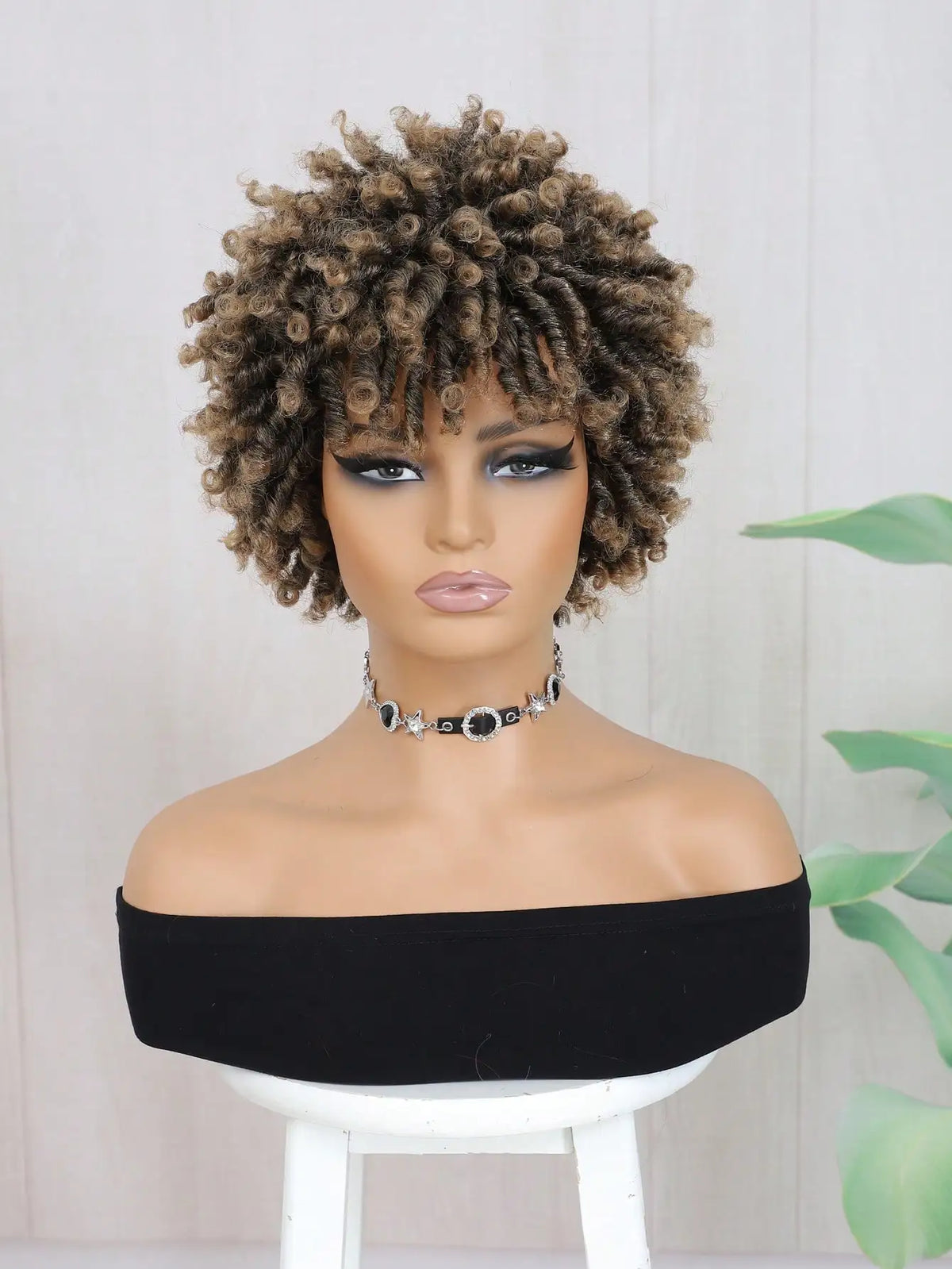 Short Afro Faux Locs Dreadlock Wig for Daily Wear