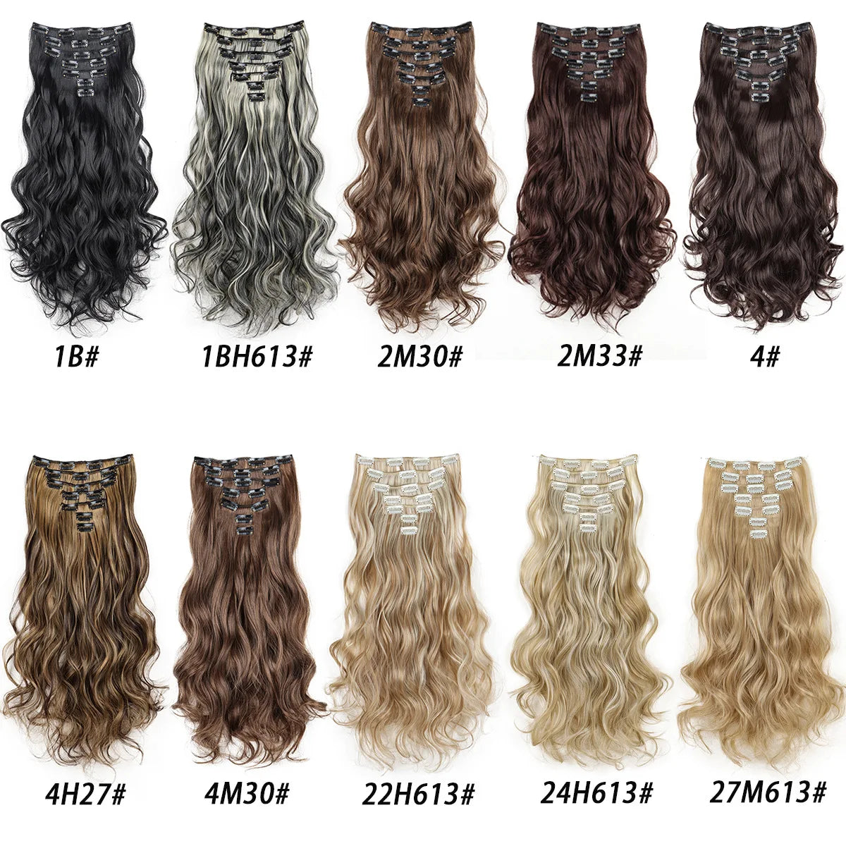 18-Inch Wavy Clip-In Hair Extensions for Voluminous Styles