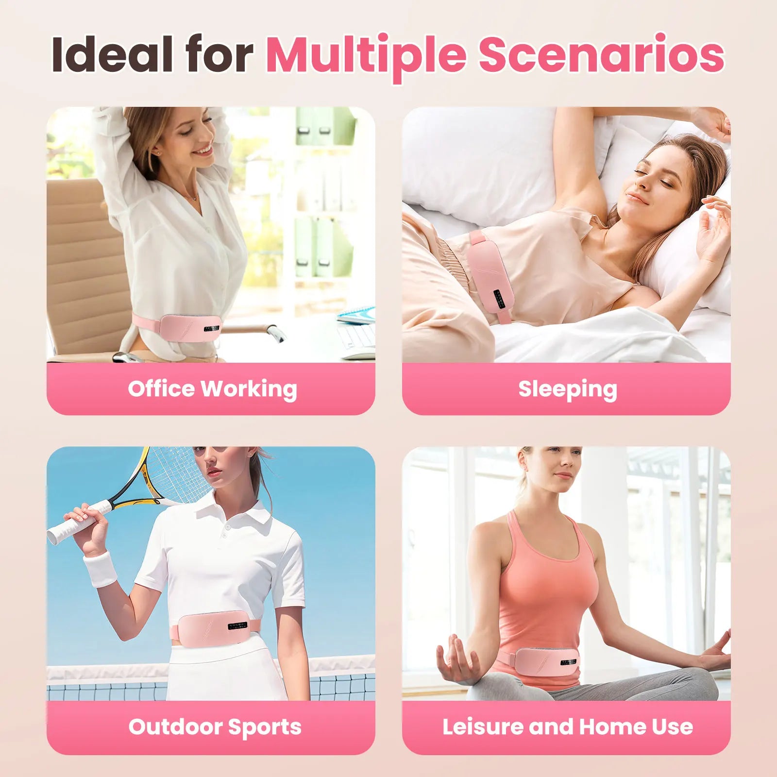 Portable Heated Massage Belt for Menstrual Pain and Abdominal Cramp Relief - 13