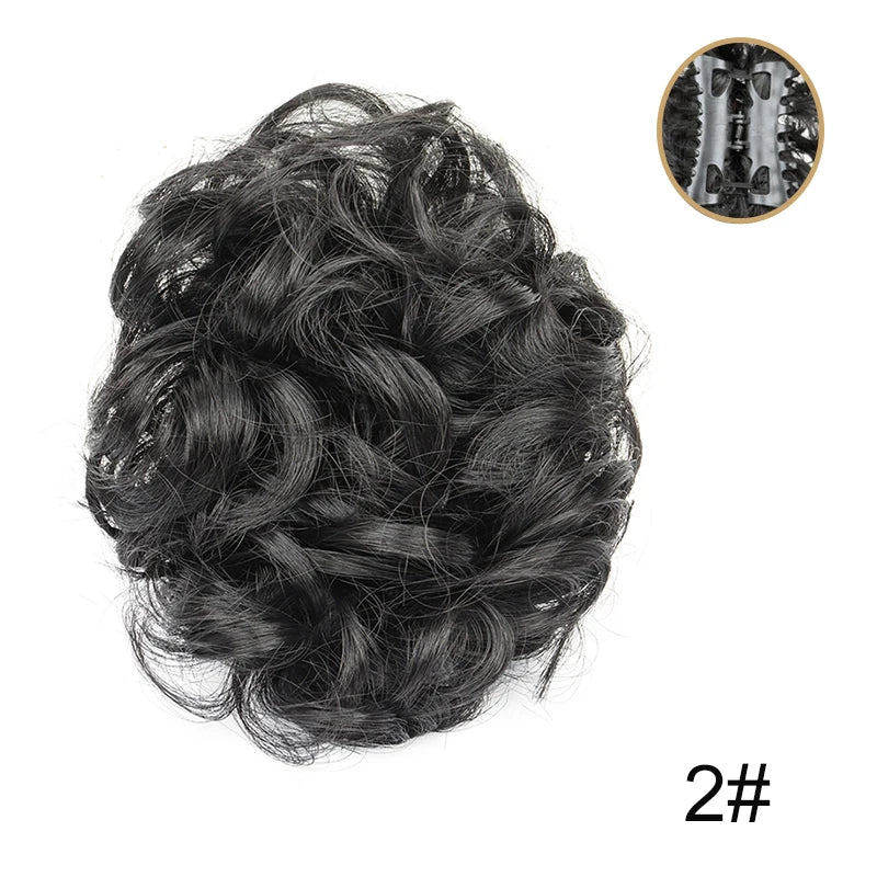 Messy Curly Hair Bun Claw Clip Extension for Easy Elegant Hairstyles - 16