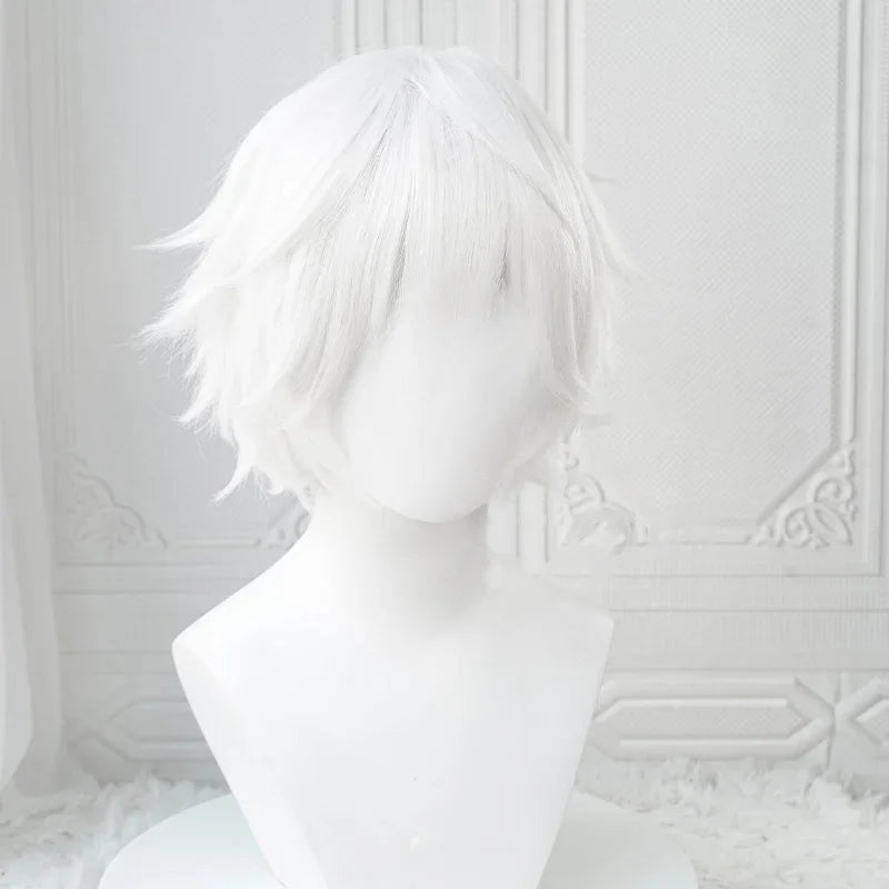 Short White Anime Cosplay Wig for Role Play