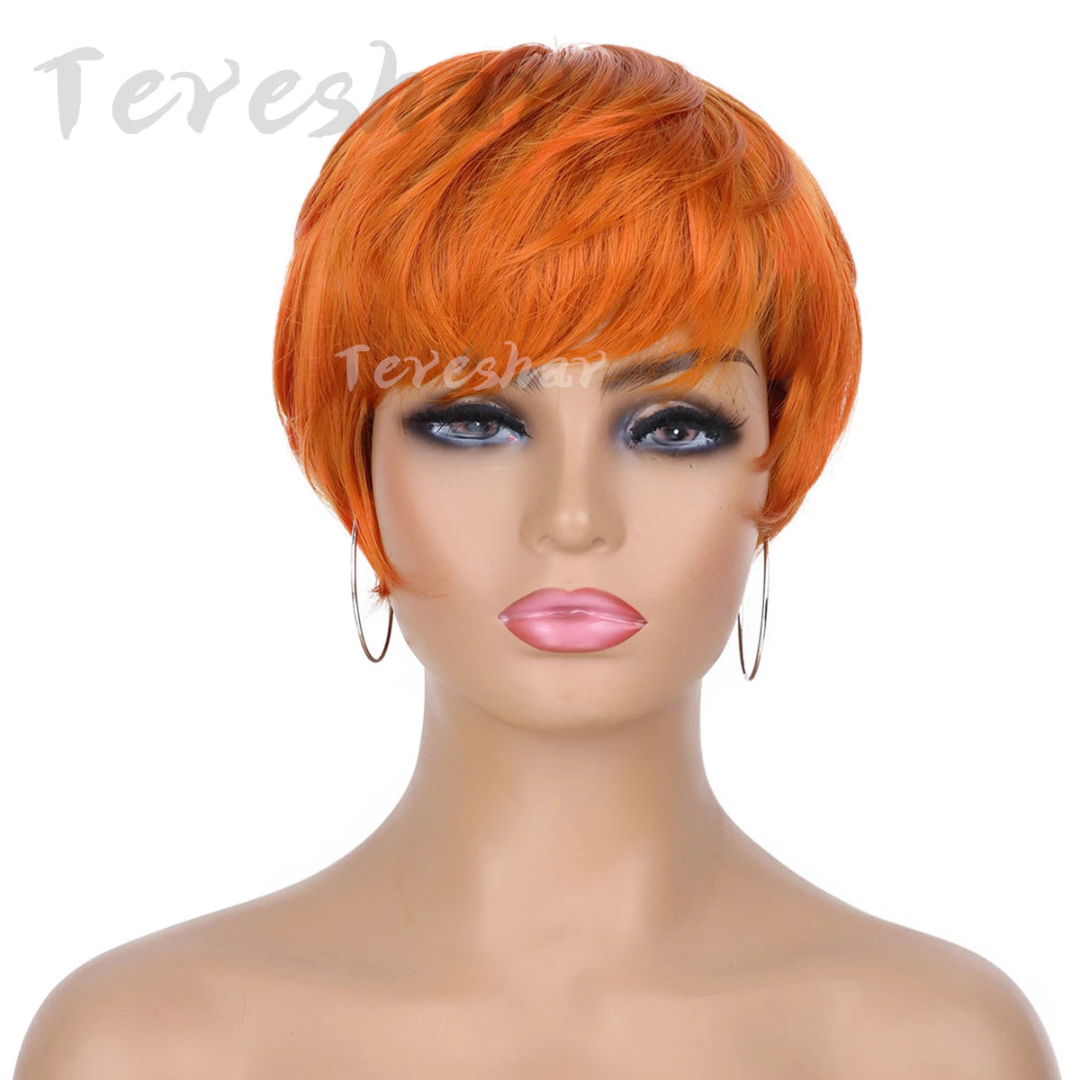 Short Pixie Cut Layered Wig with Bangs for Women Daily Styling
