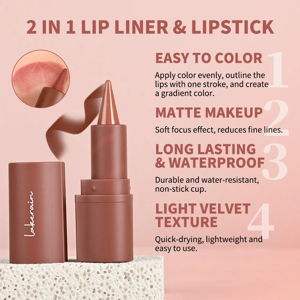 Hydrating 3D Lip Liner and Gloss Makeup Set for Perfect Defined Lips