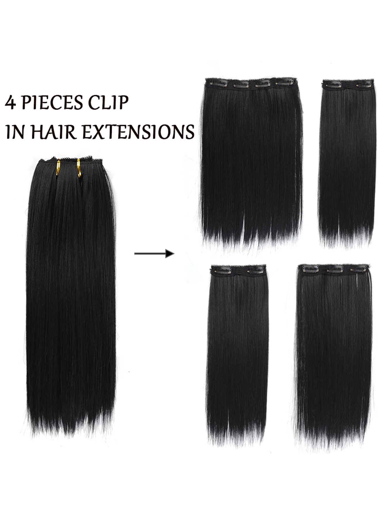 Straight Clip-In Synthetic Hair Extension for Volume - 7