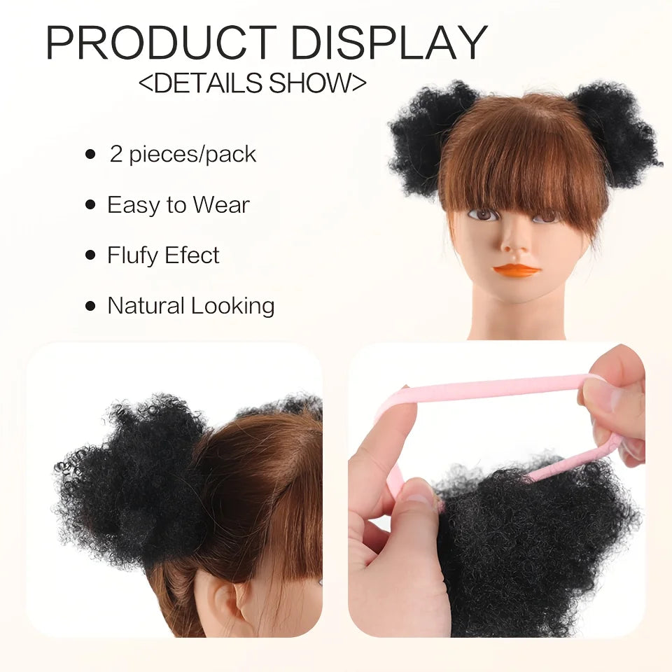 Kinky Curly Afro Puff Drawstring Ponytail Extensions - 9
