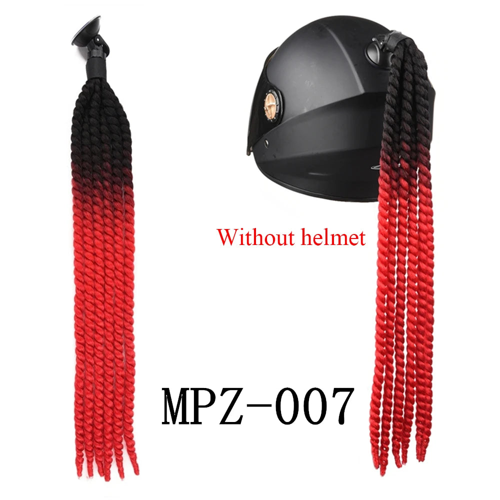 24 Inch Motorcycle Helmet Braided Ponytail with Suction Cup