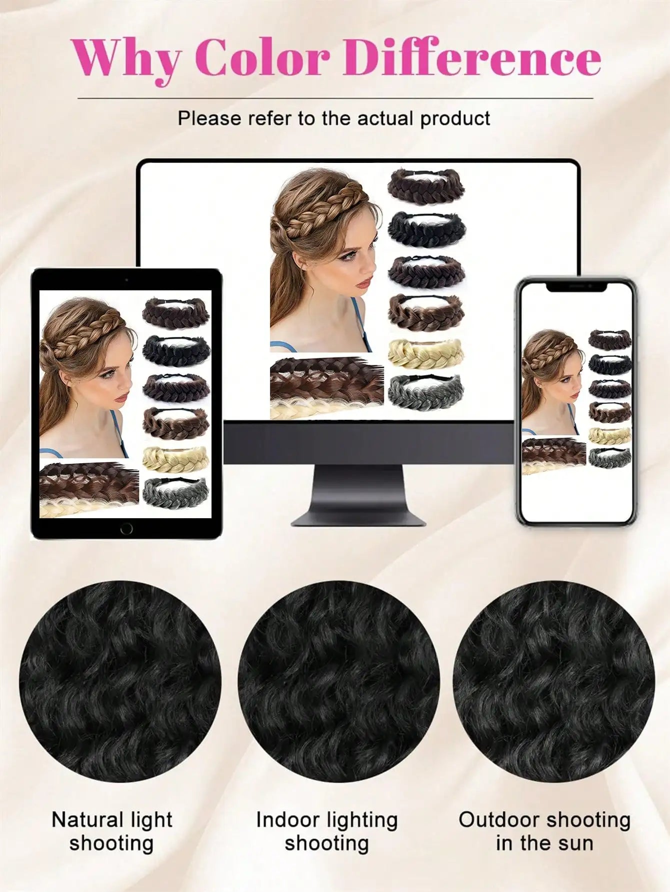 Braided Synthetic Hair Headband for Women and Girls - 15