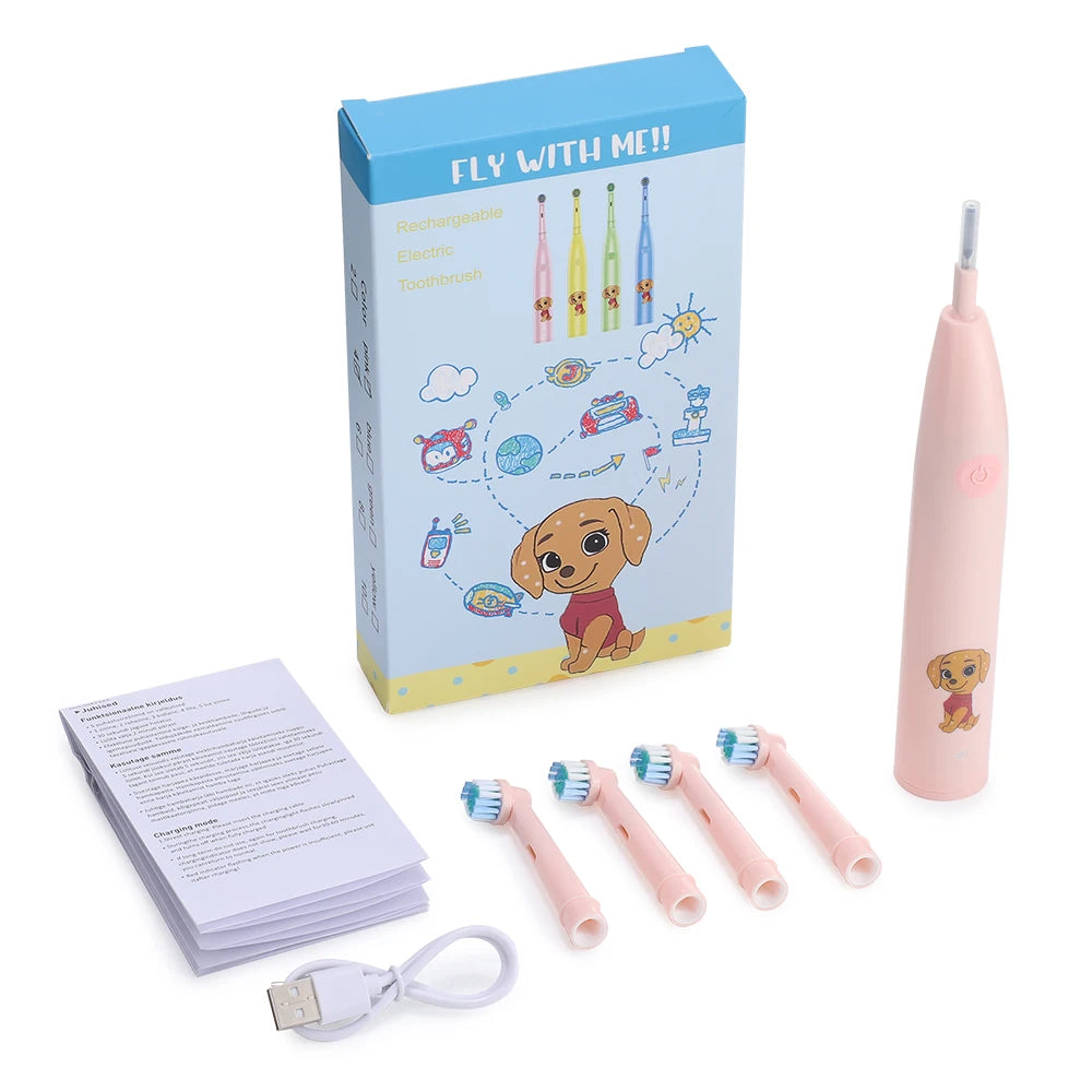 Rechargeable Electric Toothbrush for Kids with Soft Bristles and Timer