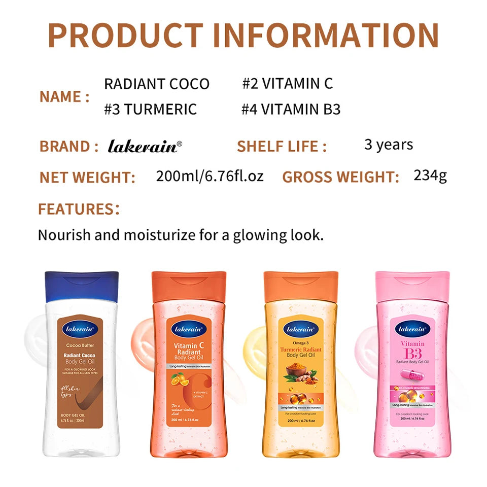 Radiant Nourishing Body Gel Oil for Soft Glowing Skin