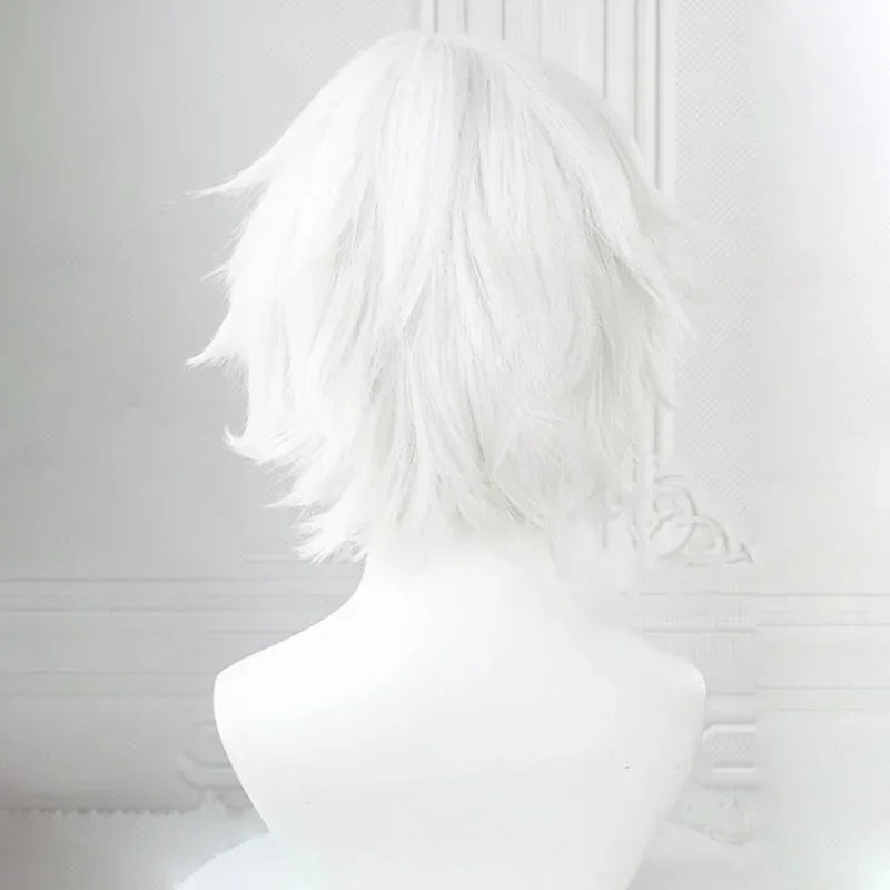 Short White Cosplay Wig for Anime Character Role Play - 4