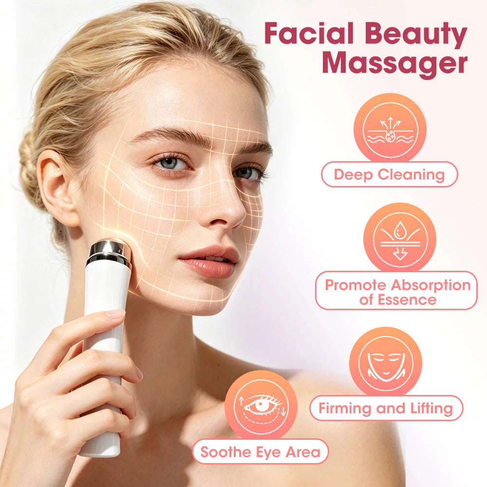 4-in-1 Facial Massager and LED Skin Lifting Tool for Deep Pore Cleansing