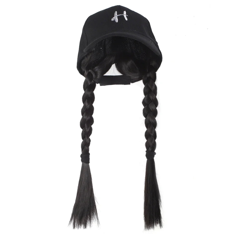 Synthetic Braided Hair Baseball Cap for Quick Hairstyling