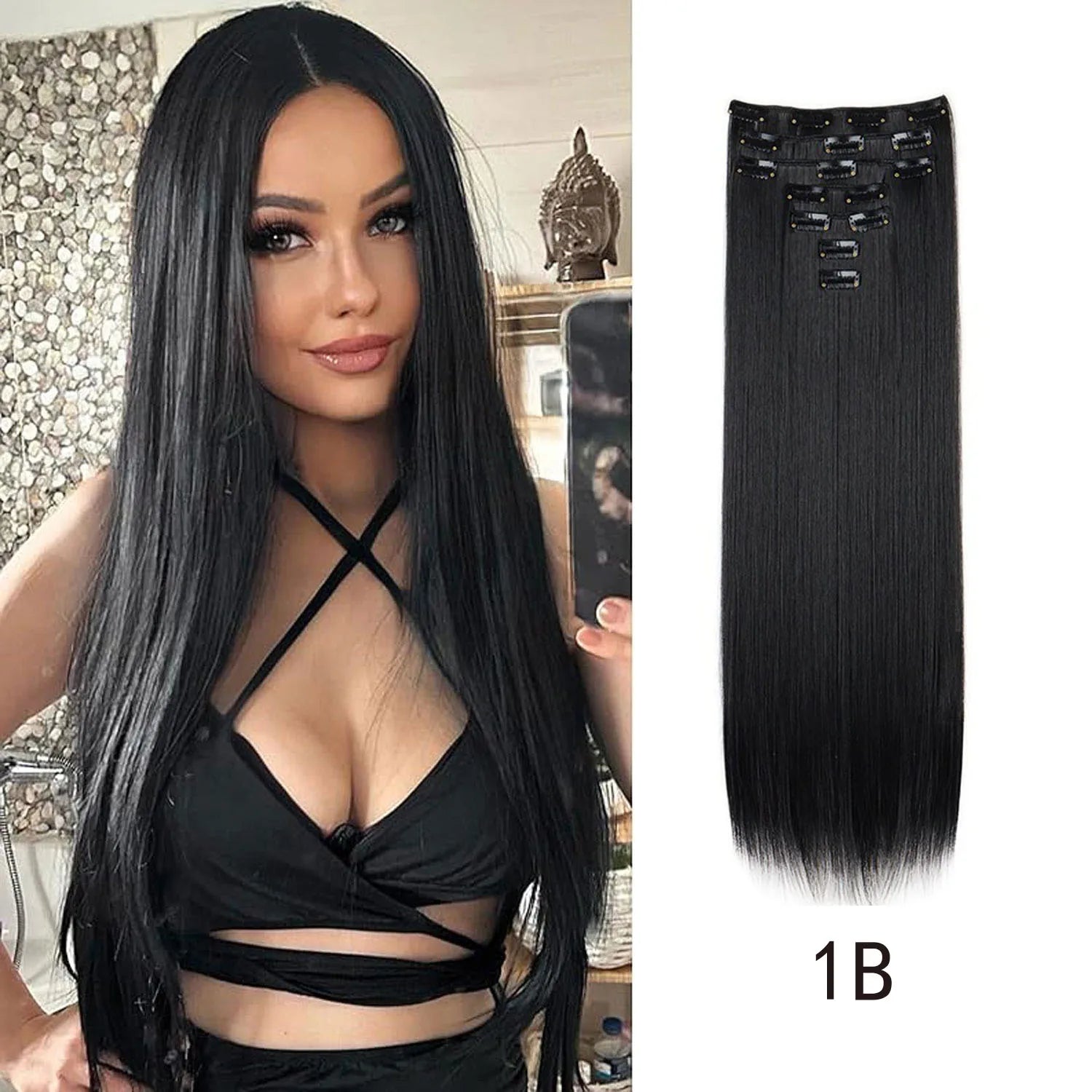 24-Inch Straight Clip-In Hair Extensions for Daily Volume - 7