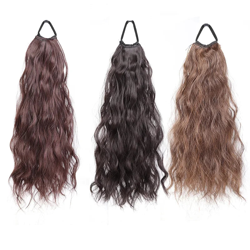 Wavy Ponytail Hair Extension with Elastic Band - 10