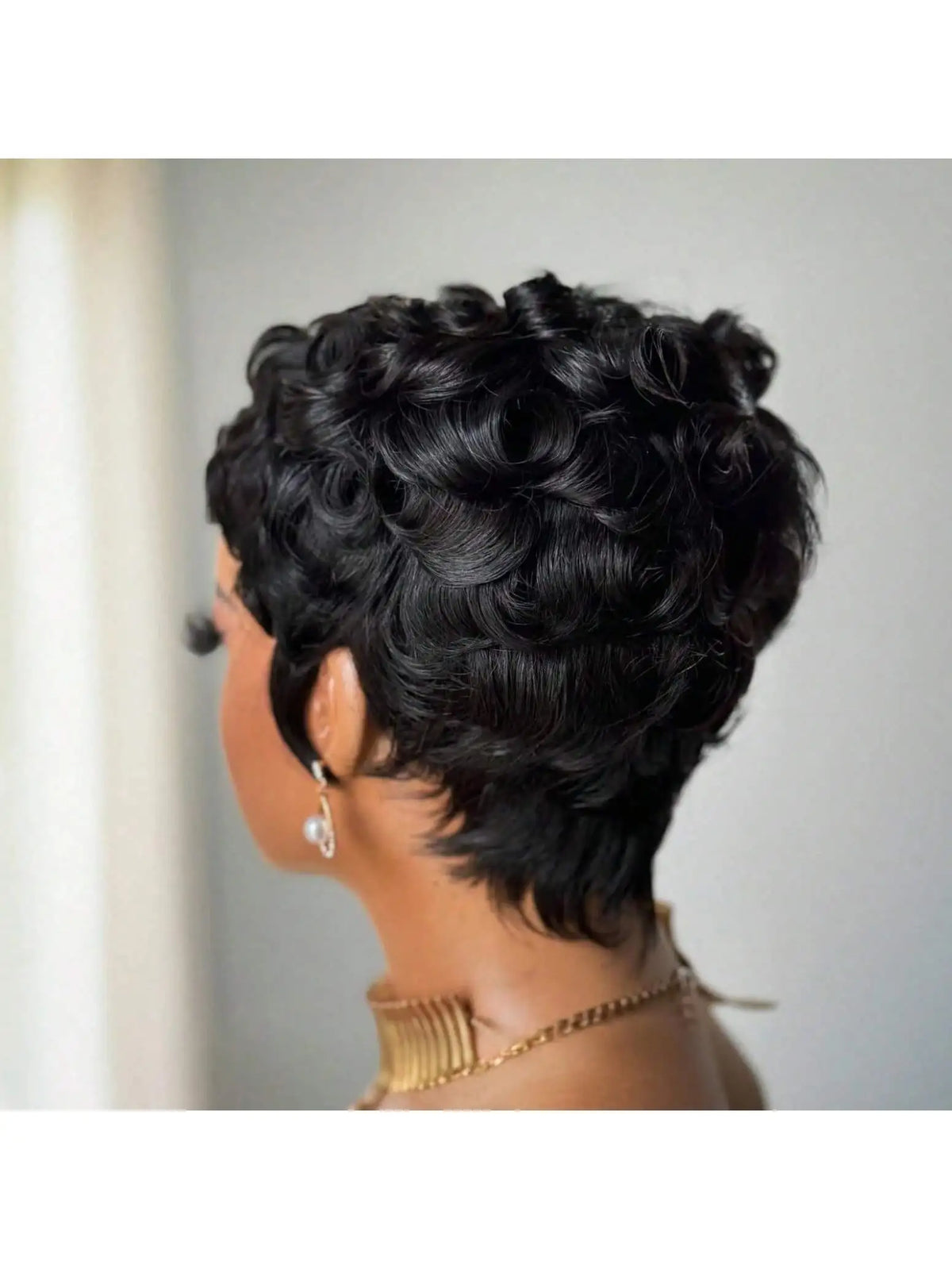 Short Curly Pixie Cut Wig for Women
