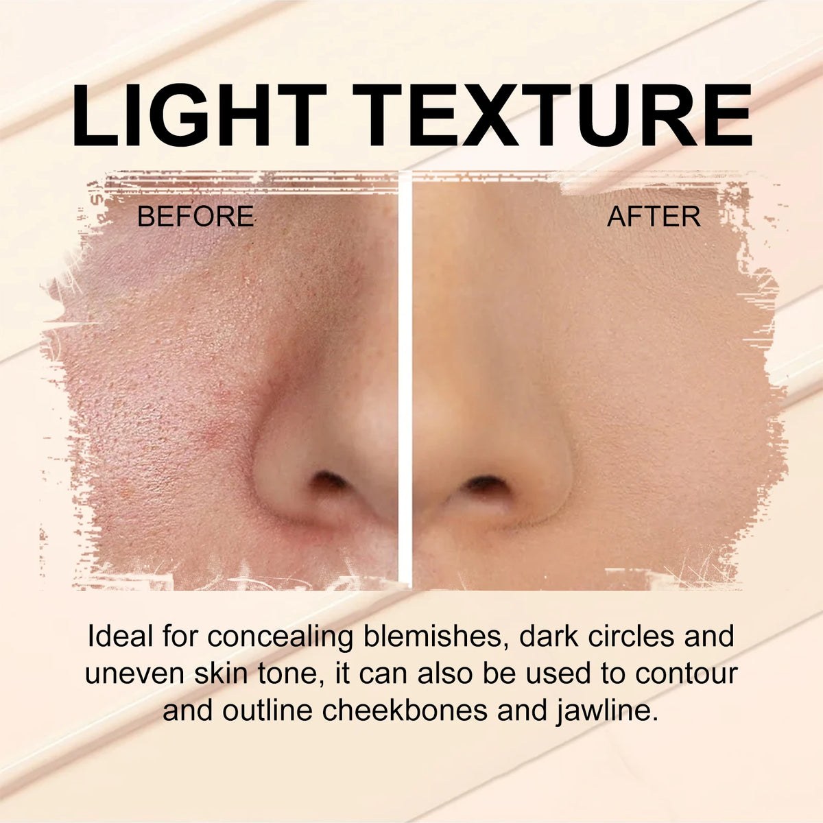 3-Color Cream Concealer Palette for Dark Circles and Blemish Coverage
