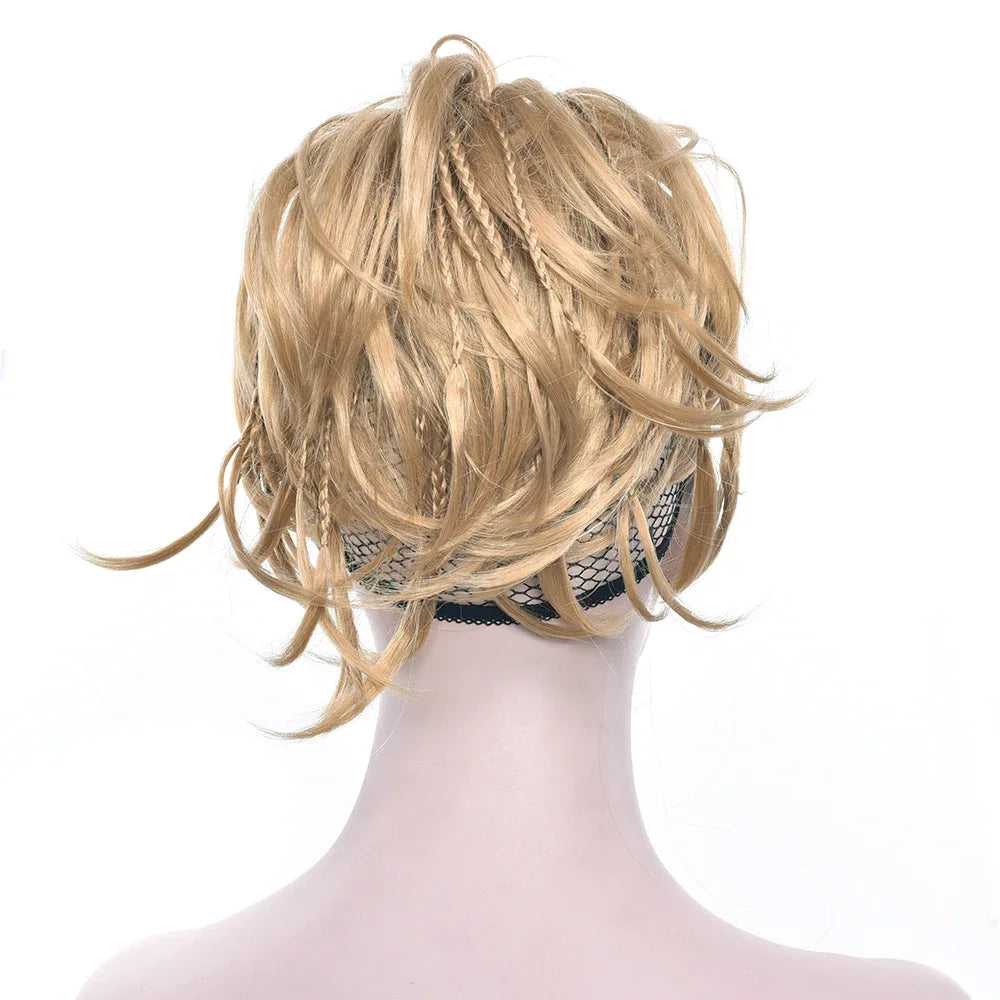 Messy Braided Bun Hair Scrunchie for Quick Elegant Hairstyles