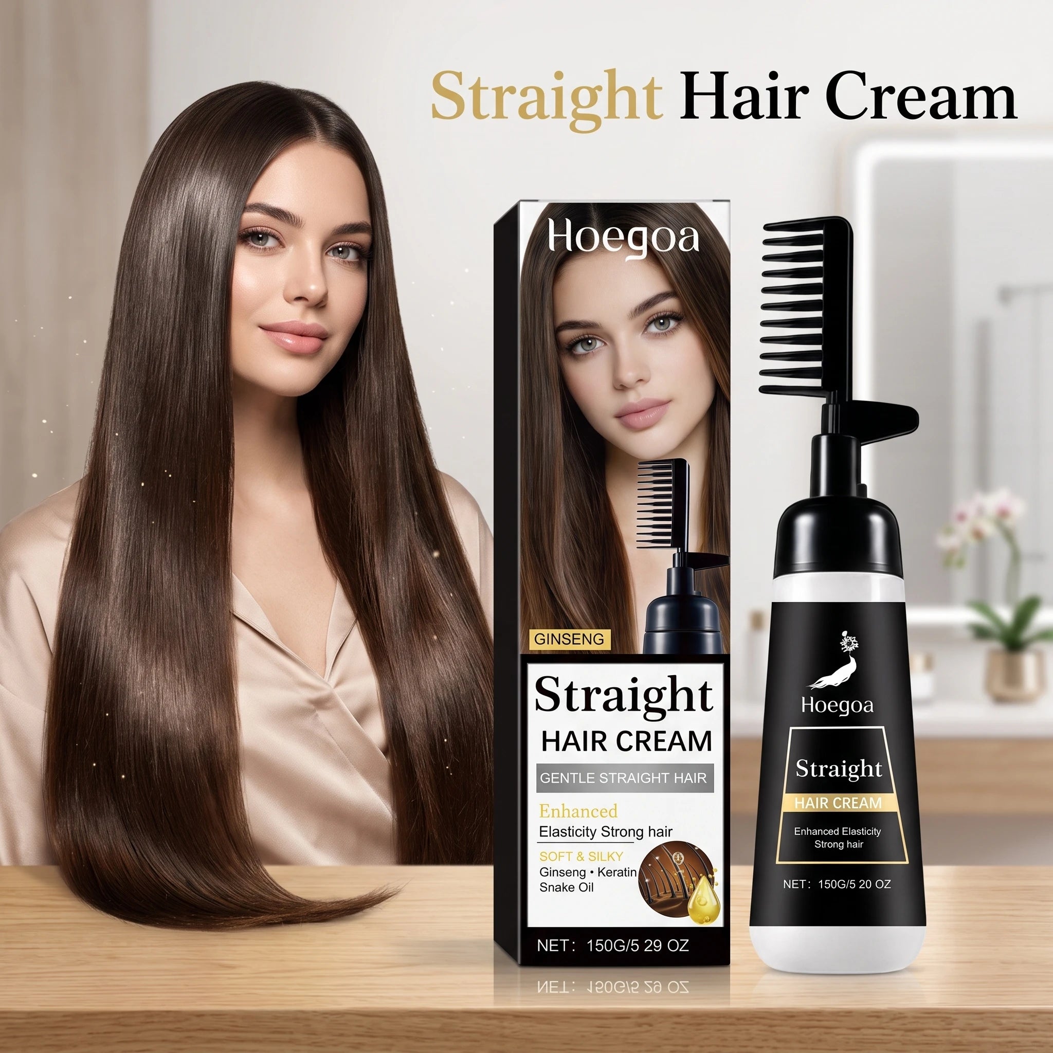 One-Step Hair Straightening Cream with Built-In Comb for Silky Smooth Hair - 6