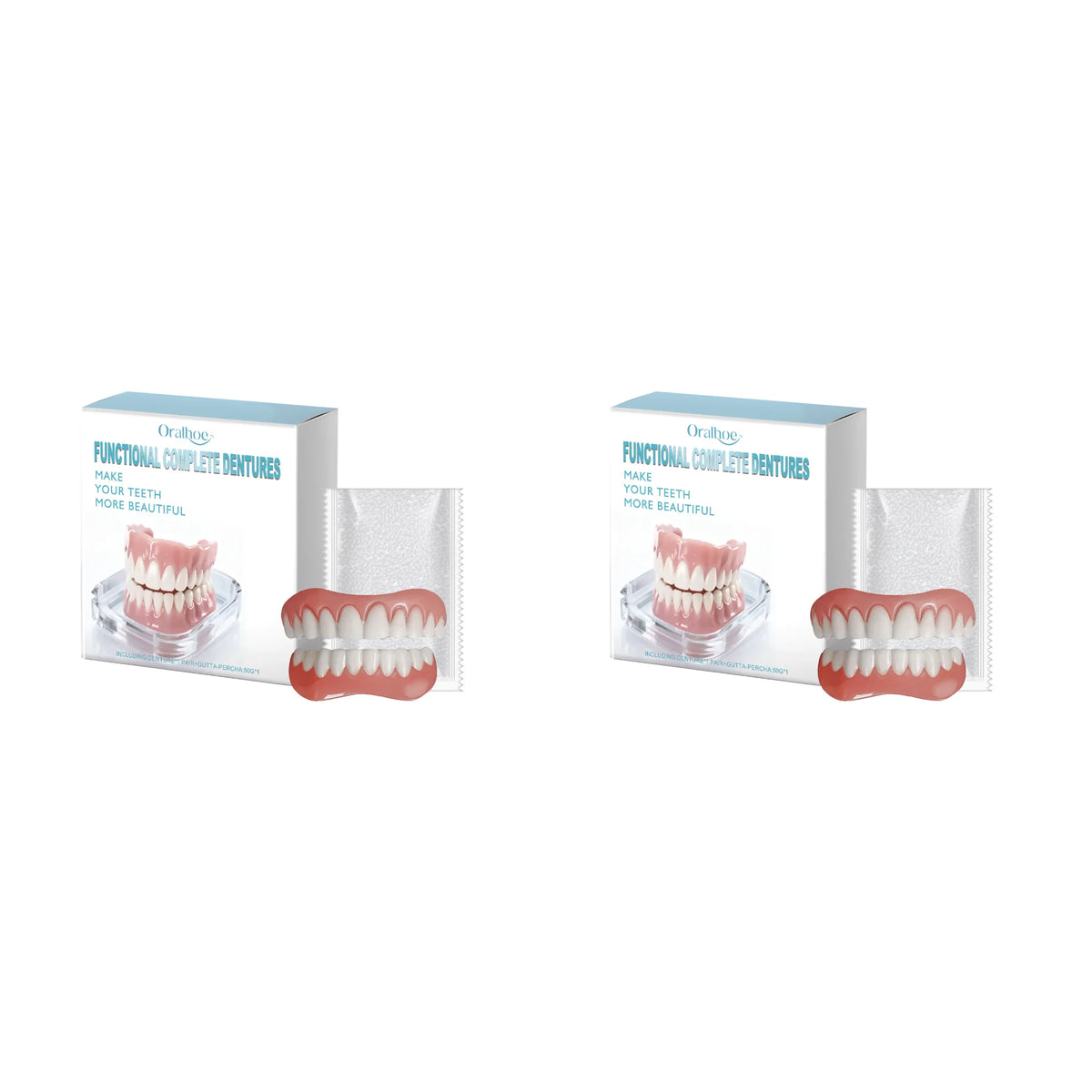 Temporary Cosmetic Denture Set for Instant Smile Transformation