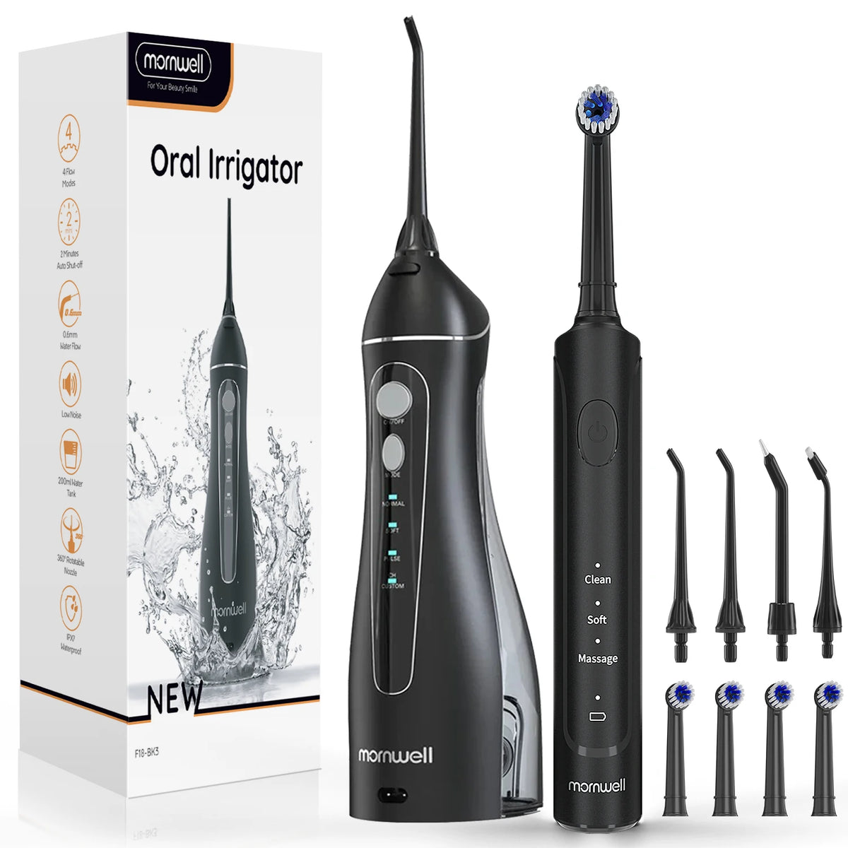 Electric Water Flosser and Toothbrush Combo for Complete Oral Hygiene