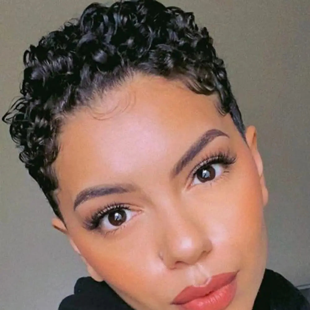 Short Curly Pixie Cut Wig for Daily Wear - 5