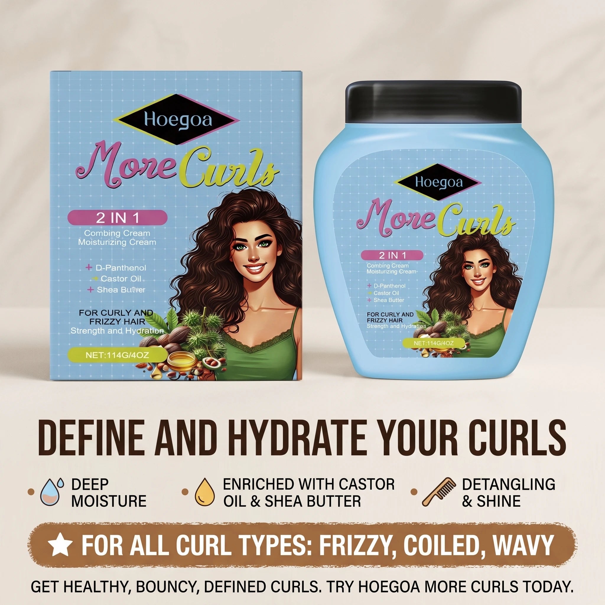 Curl Defining Moisturizing Cream for Frizzy and Curly Hair - 9