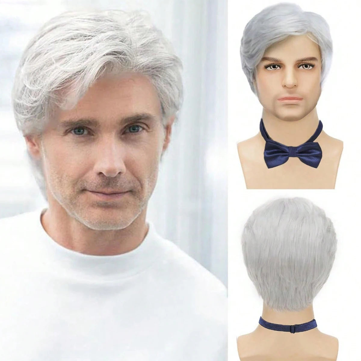 Short Natural Blonde Layered Wig for Men