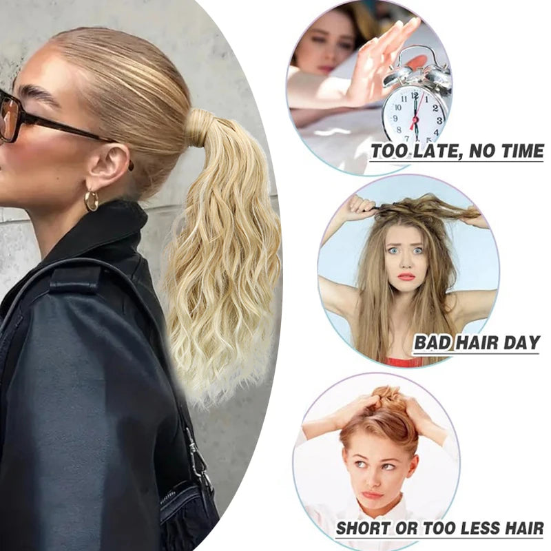 14-Inch Wavy Wrap-Around Clip-In Ponytail Hair Extension