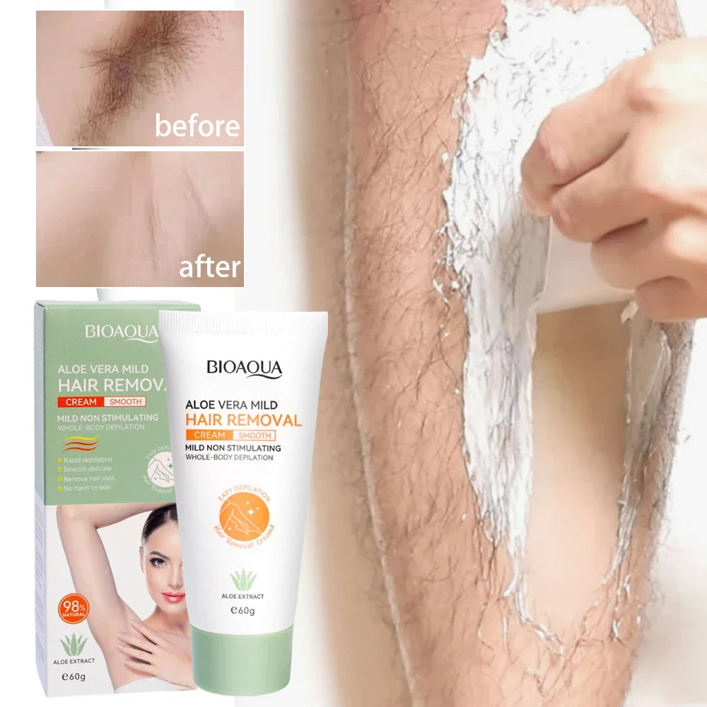 Painless Aloe Vera Hair Removal Cream for Full Body and Intimate Areas - 6