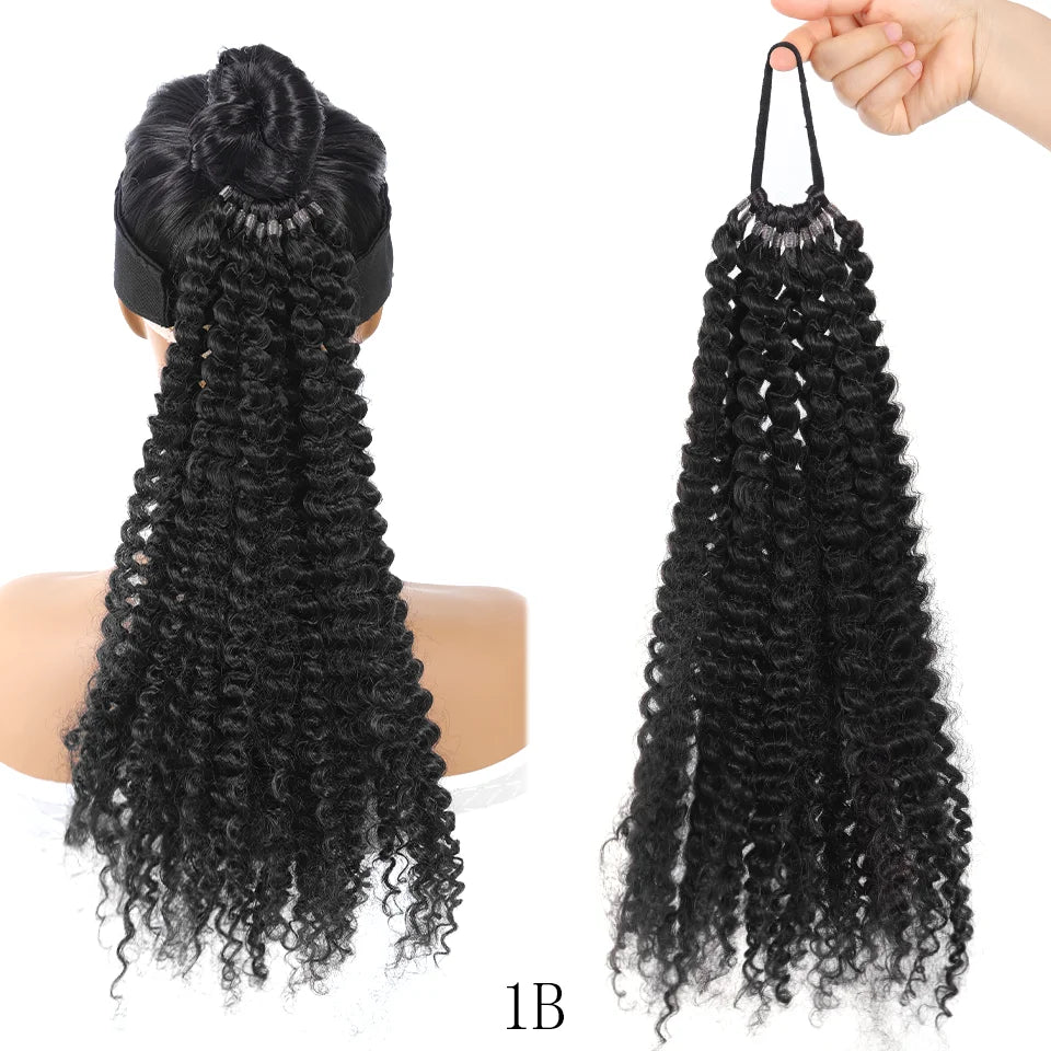 20-Inch Fluffy Synthetic Ponytail Hair Extension for Instant Volume