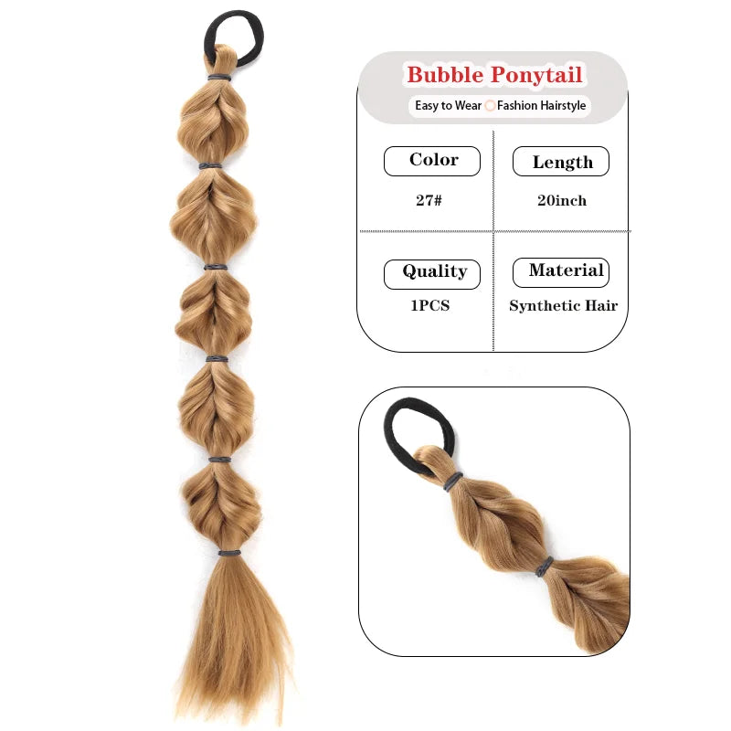 20-Inch Pre-Braided Bubble Ponytail Extension