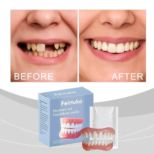 Temporary Silicone Dentures for Missing or Broken Teeth Comfort Fit